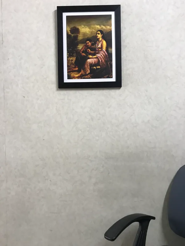 Shakuntala_Writing_a_Love_Letter_(1900),_A_Raja_Ravi_Varma_Painting,_Framed,_Wall_Decor,_Multicolor