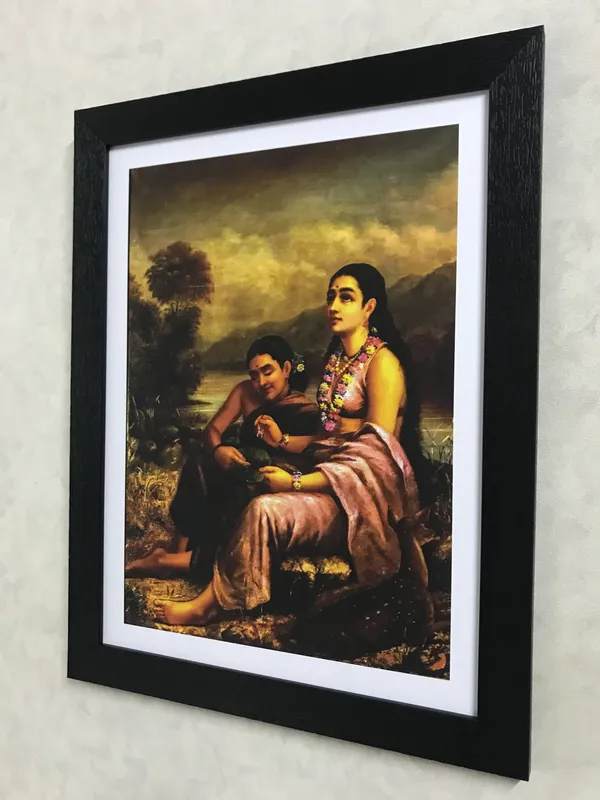 Shakuntala_Writing_a_Love_Letter_(1900),_A_Raja_Ravi_Varma_Painting,_Framed,_Wall_Decor,_Multicolor