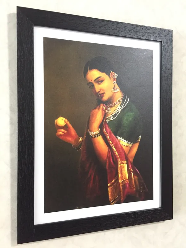 Women_in_Red_Sarees,_Raja_Ravi_Varma_Paintings,_Set_of_2,_Framed,_Multicolor