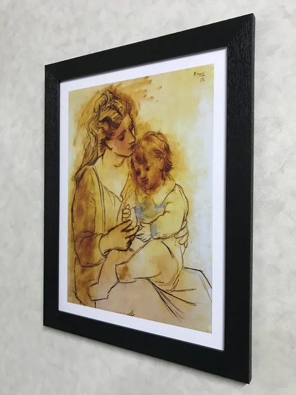 Classical_Head_&_Mother_and_Child,_Paintings_by_Pablo_Picasso,_Framed,_Set_of_2,_,_Multicolor