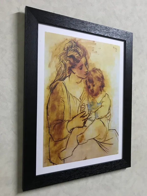 Classical_Head_&_Mother_and_Child,_Paintings_by_Pablo_Picasso,_Framed,_Set_of_2,_,_Multicolor