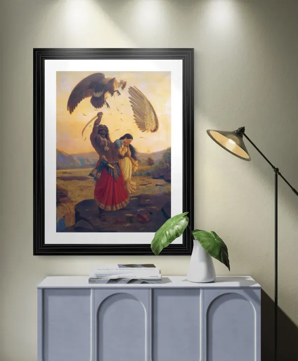 Ravan,_Seeta_and_Jatayu,_1890,_A_Raja_Ravi_Varma_Painting,_Framed,_Wall_Decor,_Multicolor