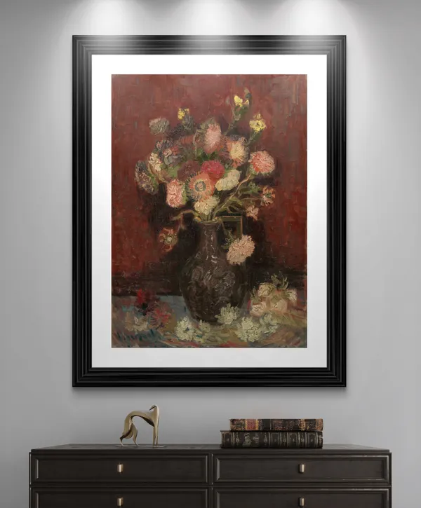 Vase_with_Gladioli_and_Chinese_Asters,_A_Painting_by_Van_Gogh,_Framed,_Wall_Decor,_Multicolor