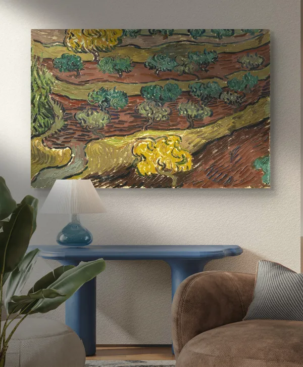 Olive_Trees_on_A_Hillside_1889,_A_Painting_by_Van_Gogh,_Framed_Canvas,_Wall_Decor,_Multicolor
