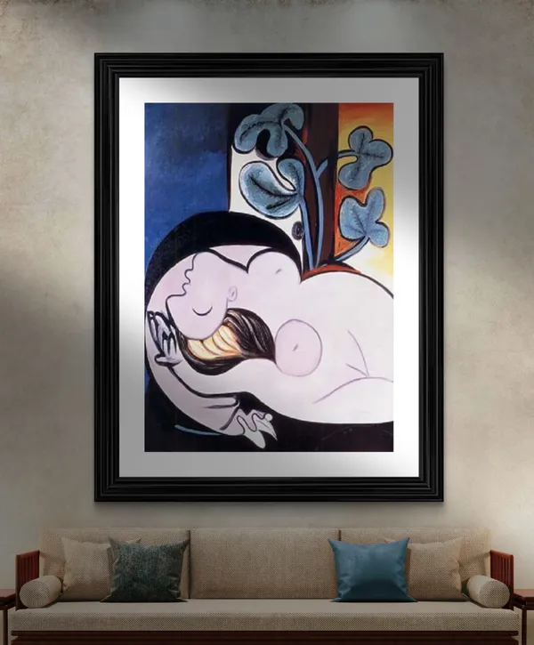Nude_in_A_Black_Chair_1932,_A_Painting_by_Pablo_Picasso,_Framed,_Wall_Decor,_Multicolor