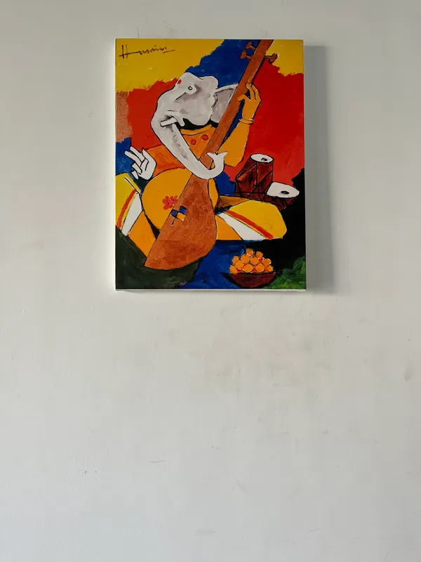 Ganesh_and_Veena-_M.F._Husain's_Painting,_Framed_Canvas,_Wall_Decor,_Multicolor