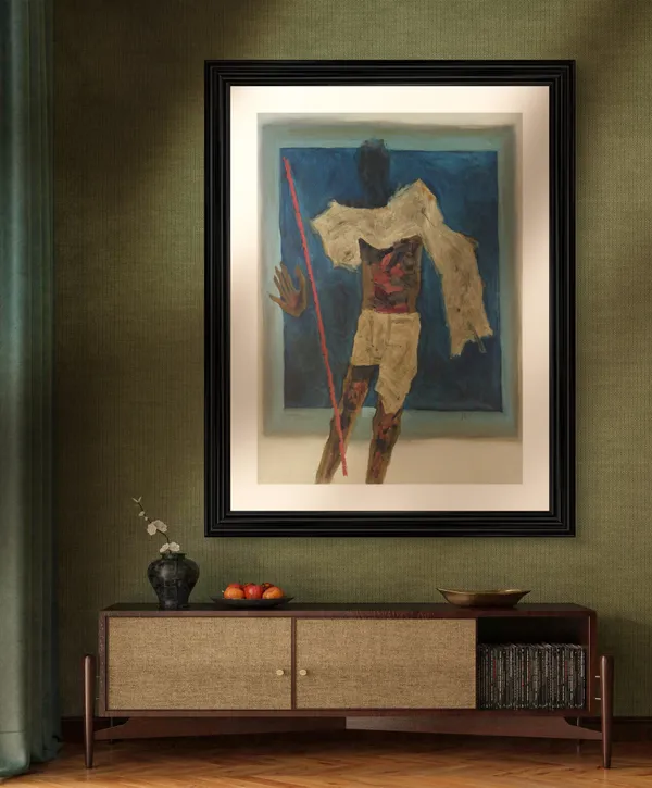 Mahatma-_M.F._Husain's_Painting,_Framed,_Wall_Decor,_Multicolor