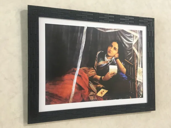 �Women_in_Deep_Thoughts_of_Love,_Raja_Ravi_Varma_Paintings,_Set_of_2,_Framed,_Multicolor