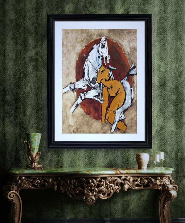 A_Queen's_Horse-_M.F._Husain's_Painting,_Framed,_Wall_Decor,_Multicolor