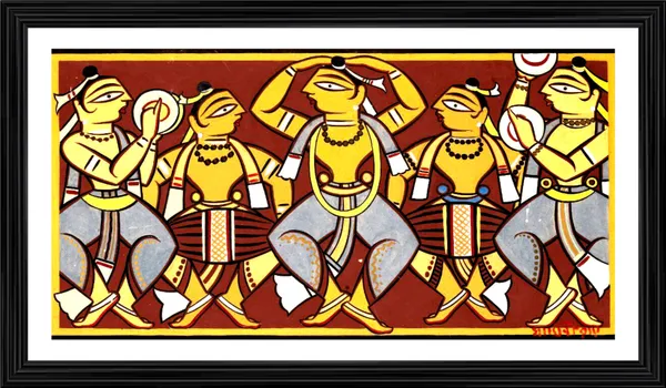 Celebration_-_A_Jamini_Roy_Painting,_Framed_Wall_Decor,_Multicolor