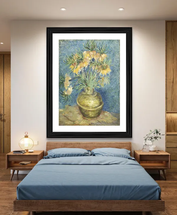 Flowers_in_a_Copper_Vase,_1887,_A_Painting_by_Van_Gogh,_Framed,_Wall_Decor,_Multicolor