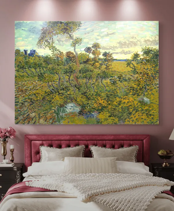 Sunset_at_Montmajour_1888,_A_Painting_by_Van_Gogh,_Framed_Canvas,_Wall_Decor,_Multicolor