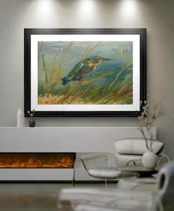Kingfisher_by_the_Waterside_1887,_A_Painting_by_Van_Gogh,_Framed,_Wall_Decor,_Multicolor