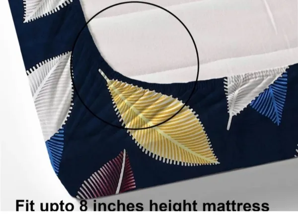 Elastic_Fitted_Bedsheet_with_Two_Pillow_covers_|_Blue_Pure_Cotton_King_Size_Bedsheet