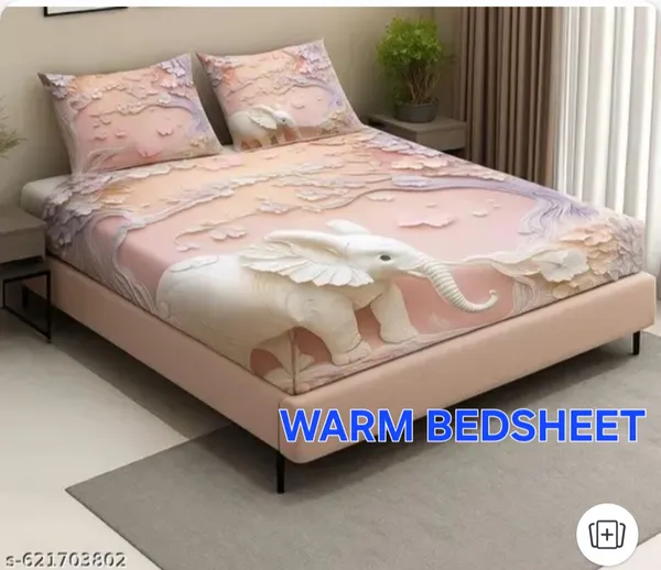 190_GSM__7D_Warm_Flannel_Elastic_Fitted_Striped_bedsheets_for_Winter_King_Size(78X72X8_Inch)_with_2_Pillow_Cover_Size_18x28_Inches,