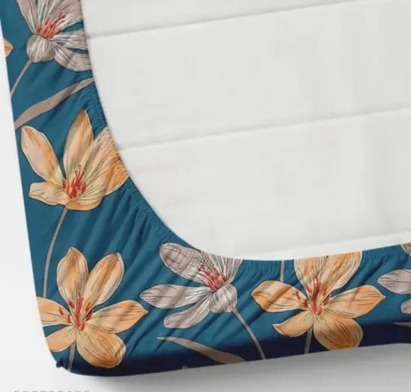 Elastic_Fitted_Bedsheet_with_Two_Pillow_covers_|_Blue_Pure_Cotton_King_Size_Bedsheet
