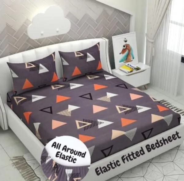 Elastic_Fitted_Bedsheet_with_Two_Pillow_covers_|_Purple_Pure_Cotton_King_Size_Bedsheet
