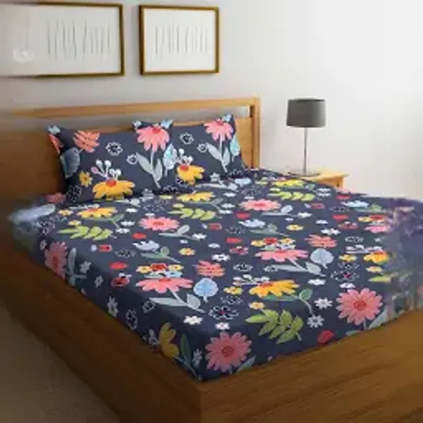 Elastic_Fitted_Bedsheet_with_Two_Pillow_covers_|_Purple_Pure_Cotton_King_Size_Bedsheet
