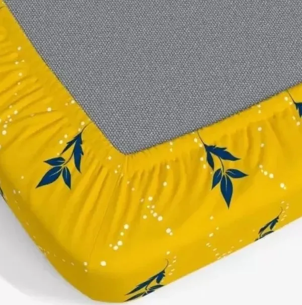 Elastic_Fitted_Bedsheet_with_Two_Pillow_covers_|_Yellow_Pure_Cotton_King_Size_Bedsheet