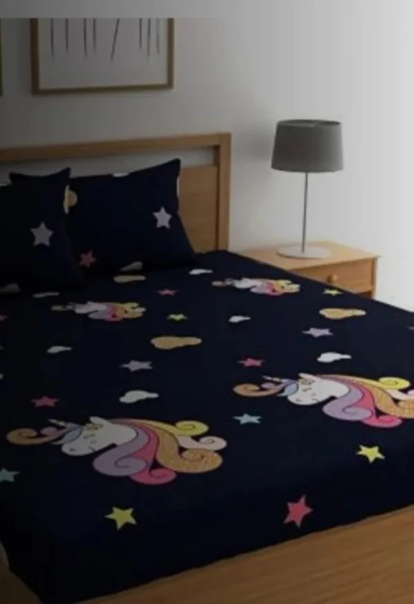 Elastic_Fitted_Bedsheet_with_Two_Pillow_covers_|_Blue_Pure_Cotton_King_Size_Bedsheet
