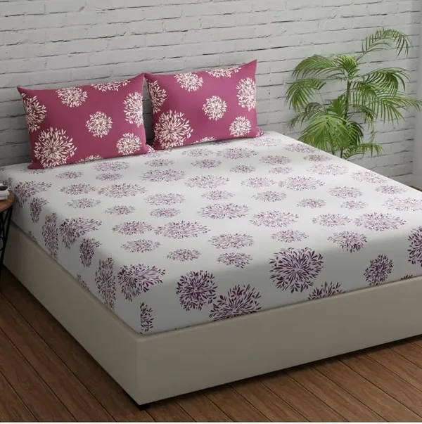 Elastic_Fitted_Bedsheet_with_Two_Pillow_covers_|_Pink_Pure_Cotton_King_Size_Bedsheet