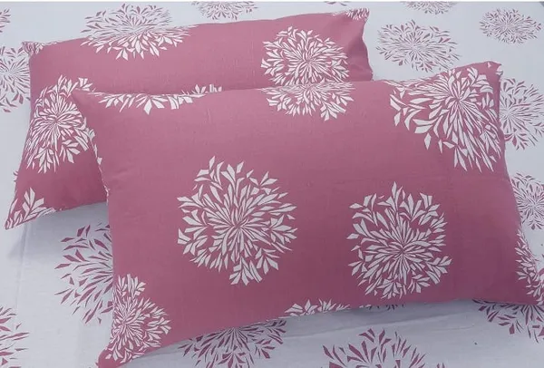 Elastic_Fitted_Bedsheet_with_Two_Pillow_covers_|_Pink_Pure_Cotton_King_Size_Bedsheet