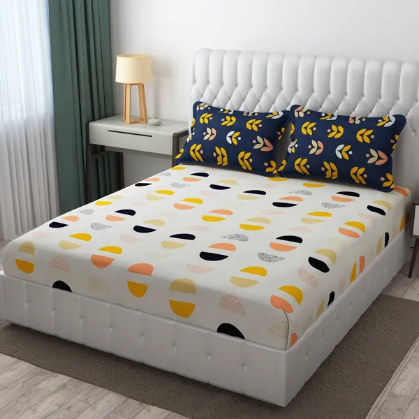 Elastic_Fitted_Bedsheet_with_Two_Pillow_covers_|_Black_Pure_Cotton_King_Size_Bedsheet

