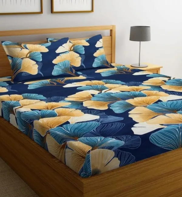 Elastic_Fitted_Bedsheet_with_Two_Pillow_covers_|_Multicolor_Pure_Cotton_King_Size_Bedsheet