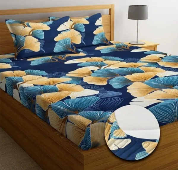 Elastic_Fitted_Bedsheet_with_Two_Pillow_covers_|_Multicolor_Pure_Cotton_King_Size_Bedsheet