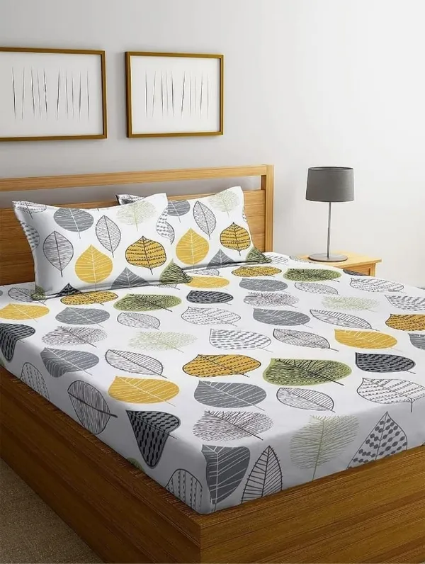 Elastic_Fitted_Bedsheet_with_Two_Pillow_covers_|_White_Pure_Cotton_King_Size_Bedsheet
