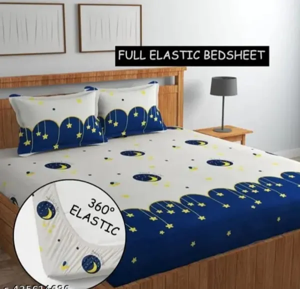 Elastic_Fitted_Bedsheet_with_Two_Pillow_covers_|_Grey_Pure_Cotton_King_Size_Bedsheet