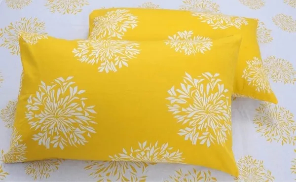 Elastic_Fitted_Bedsheet_with_Two_Pillow_covers_|_Yellow_Pure_Cotton_King_Size_Bedsheet