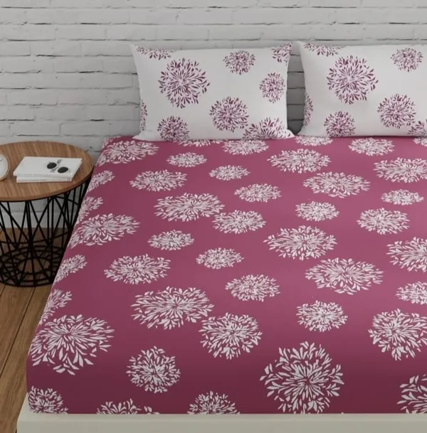 Elastic_Fitted_Bedsheet_with_Two_Pillow_covers_|_Pink_Pure_Cotton_King_Size_Bedsheet