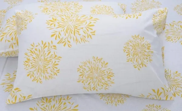 Elastic_Fitted_Bedsheet_with_Two_Pillow_covers_|_Yellow_Pure_Cotton_King_Size_Bedsheet
