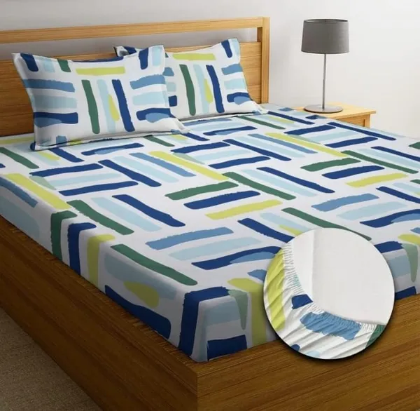 Elastic_Fitted_Bedsheet_with_Two_Pillow_covers_|_White_Pure_Cotton_King_Size_Bedsheet
