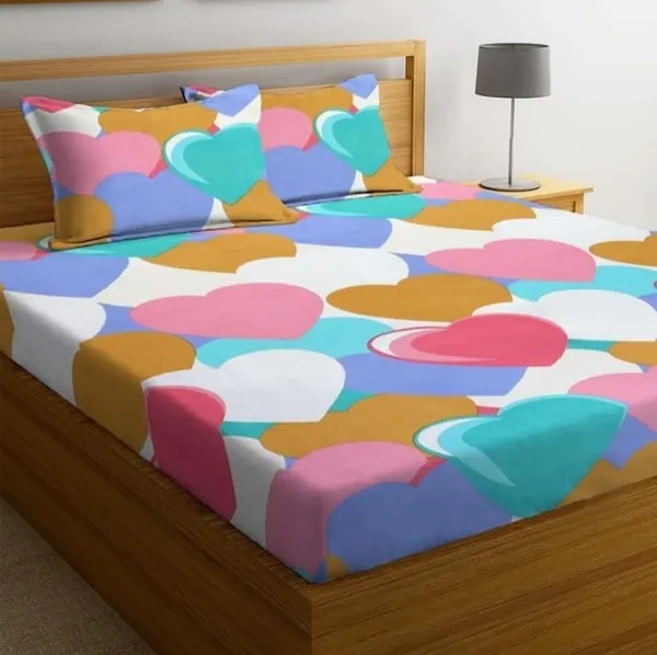 Elastic_Fitted_Bedsheet_with_Two_Pillow_covers_|_Multicolor_Pure_Cotton_King_Size_Bedsheet