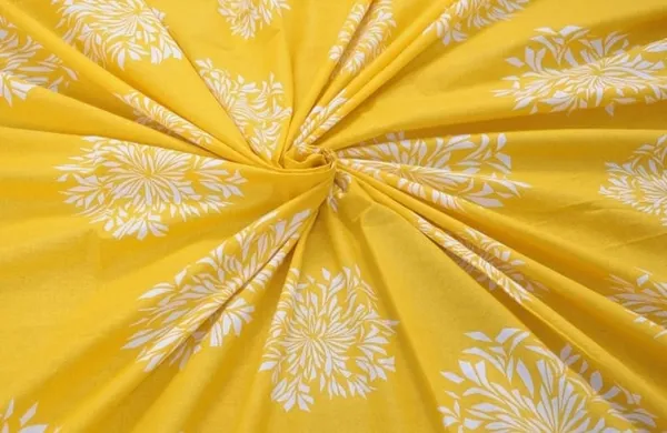 Elastic_Fitted_Bedsheet_with_Two_Pillow_covers_|_Yellow_Pure_Cotton_King_Size_Bedsheet
