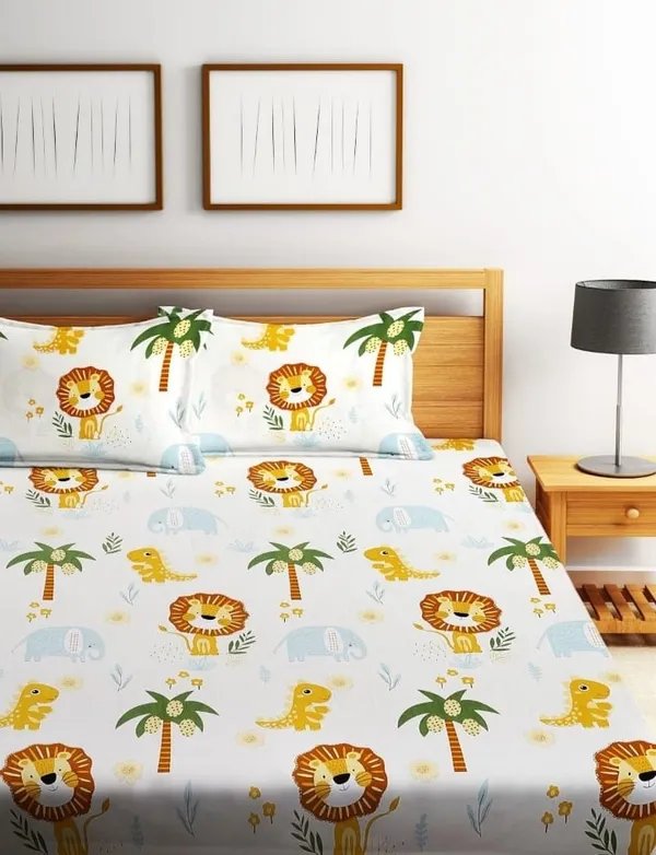 Elastic_Fitted_Bedsheet_with_Two_Pillow_covers_|_White_Pure_Cotton_King_Size_Bedsheet