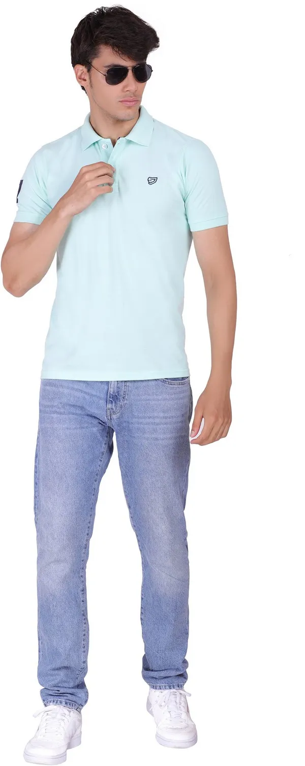 Green_Cotton_Collar_T-Shirt_for_Men