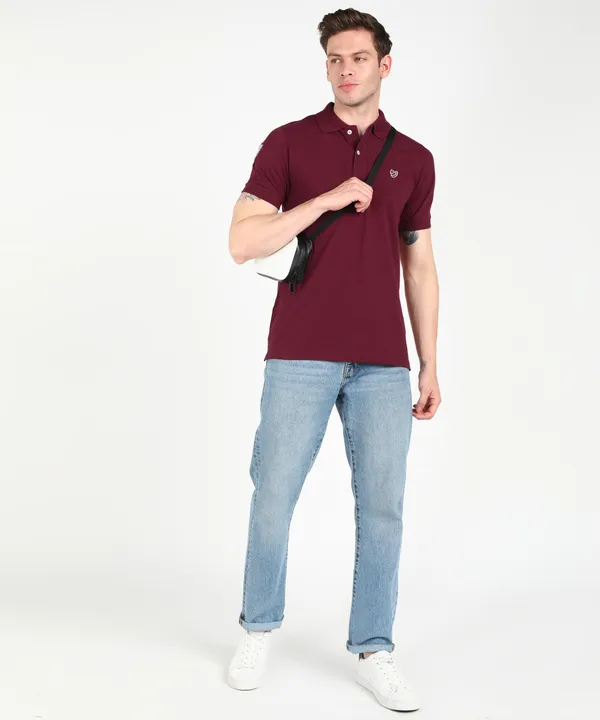 Maroon_Cotton_Collar_T-Shirt_for_Men