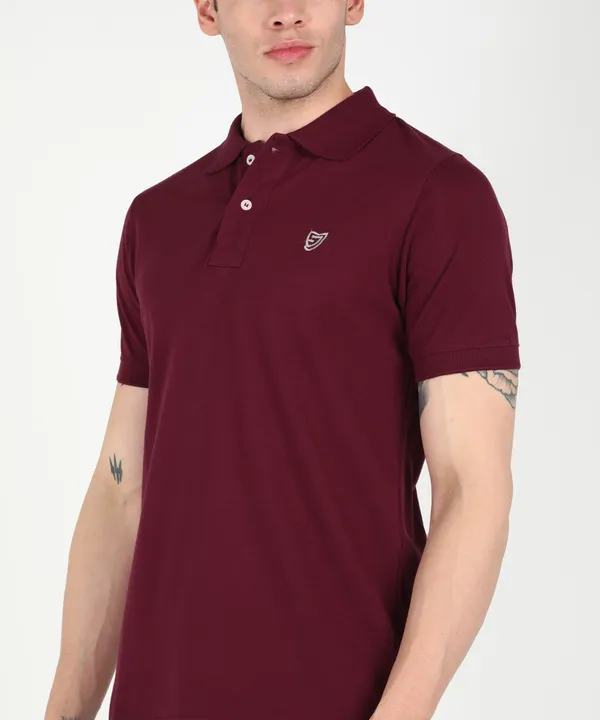 Maroon_Cotton_Collar_T-Shirt_for_Men