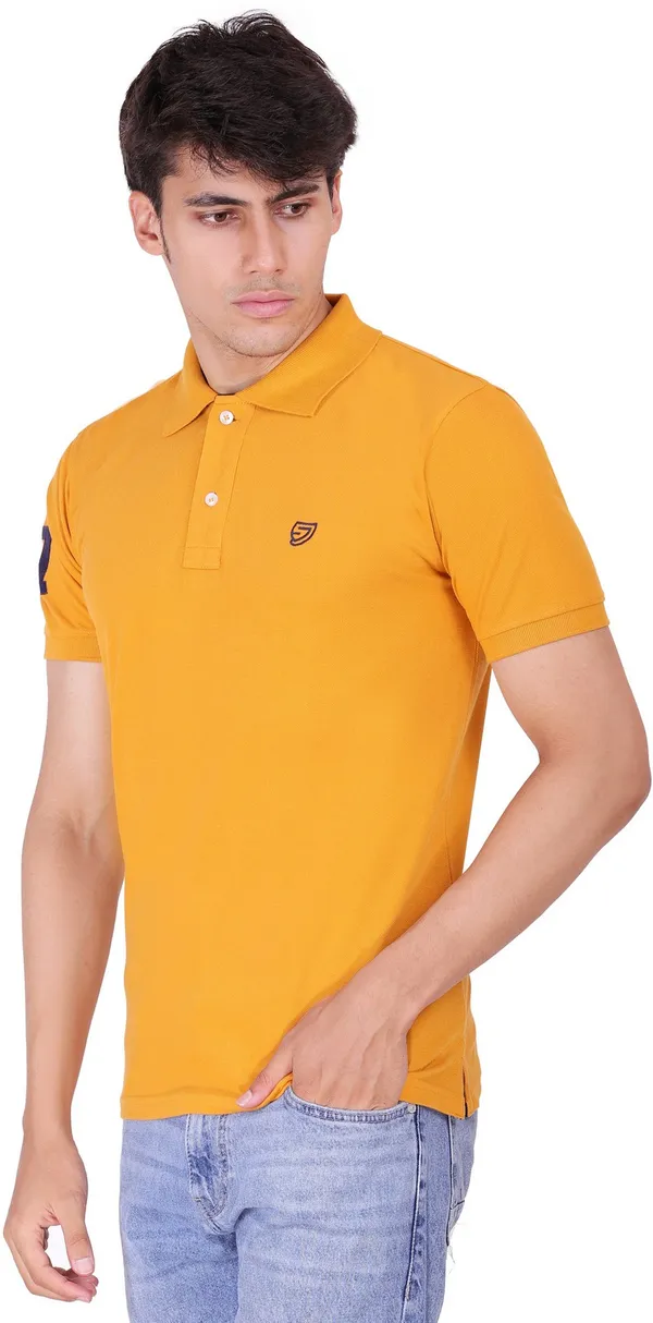 Orange_Cotton_Collar_T-Shirt_for_Men