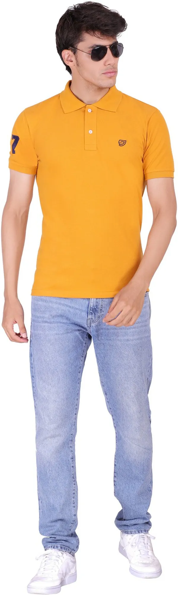 Orange_Cotton_Collar_T-Shirt_for_Men