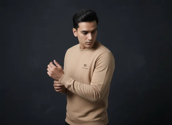 SAM_&_JACK_Relaxed_Men's_Beige_Sweatshirt