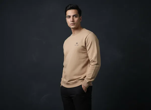 SAM_&_JACK_Relaxed_Men's_Beige_Sweatshirt