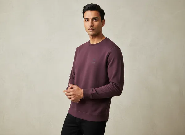 SAM_&_JACK_Relaxed_Men's_Maroon_Sweatshirt