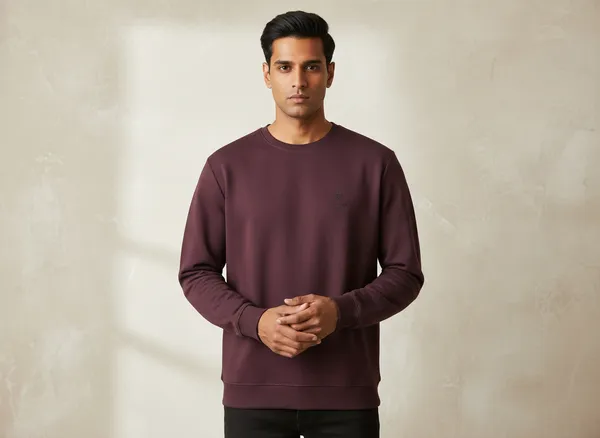 SAM_&_JACK_Relaxed_Men's_Maroon_Sweatshirt