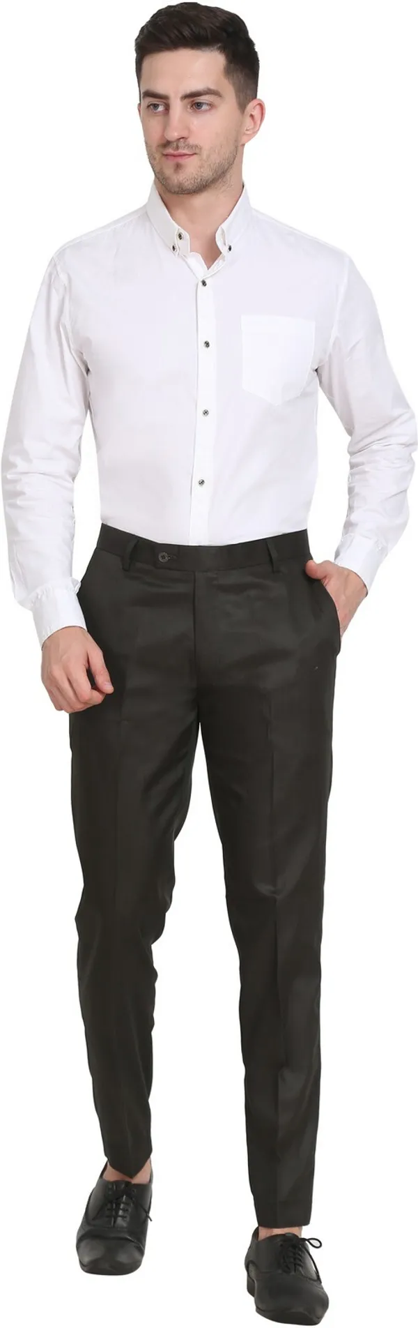Dark_Green_Relaxed_Viscose_Rayon_Formal_Zipper_Trouser_For_Men