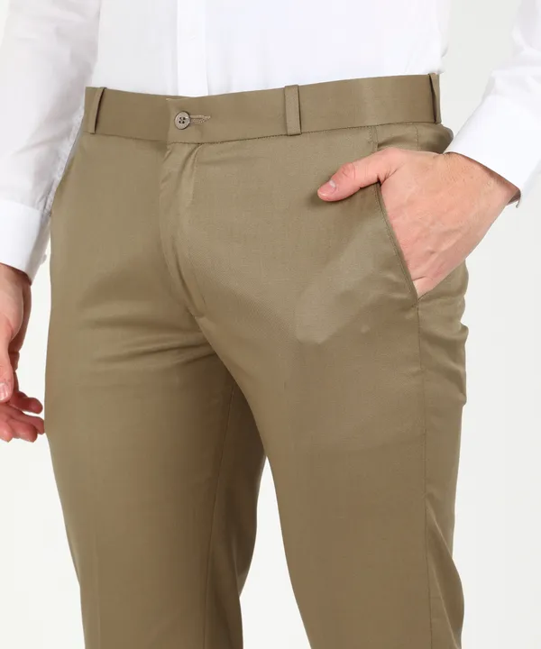 Khaki_Skinny_Fit_Viscose_Rayon_Formal_Zipper_Trouser_For_Men