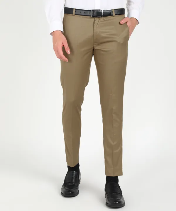 Khaki_Skinny_Fit_Viscose_Rayon_Formal_Zipper_Trouser_For_Men